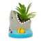 JAWS Shark 4 Inch Ceramic Mini Planter With Artificial Succulent